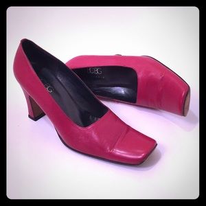 Red Leather Heels By BCBG MAX AZRIA